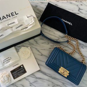 Chanel small chevron boy bag